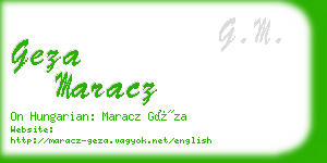 geza maracz business card